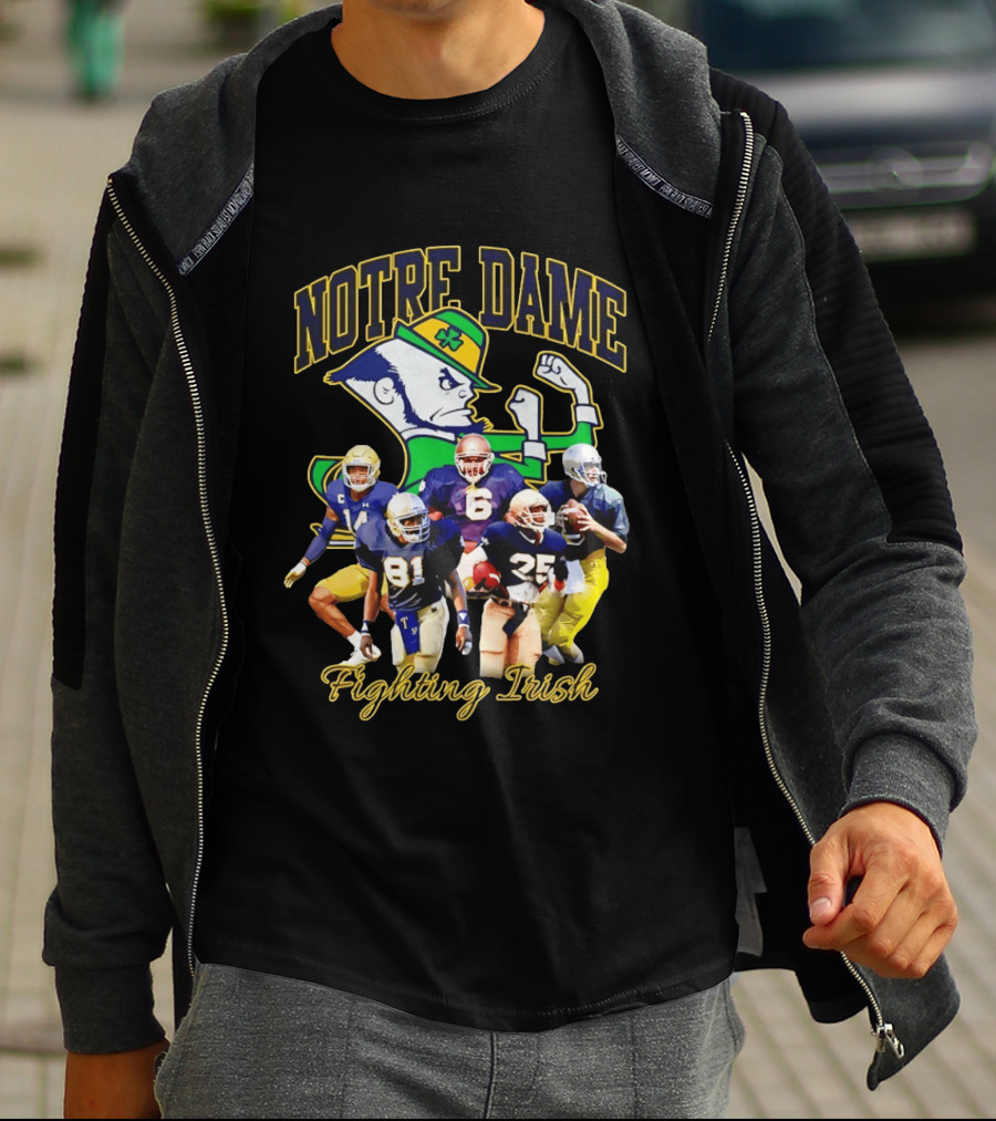Notre Dame Fighting Irish Football Players Collage T-Shirt