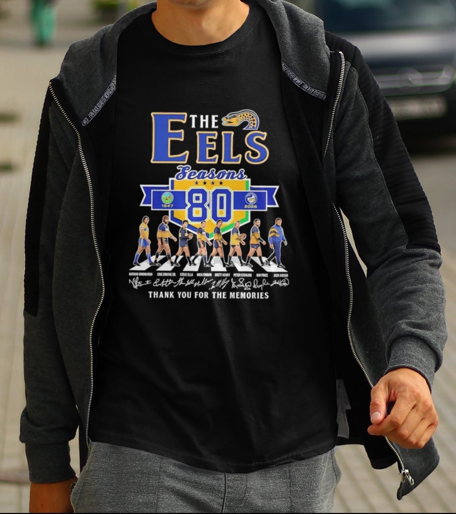 Parramatta Eels The Eels 80 Seasons 1947 2026 Abbey Road Thank You For The Memories T-Shirt