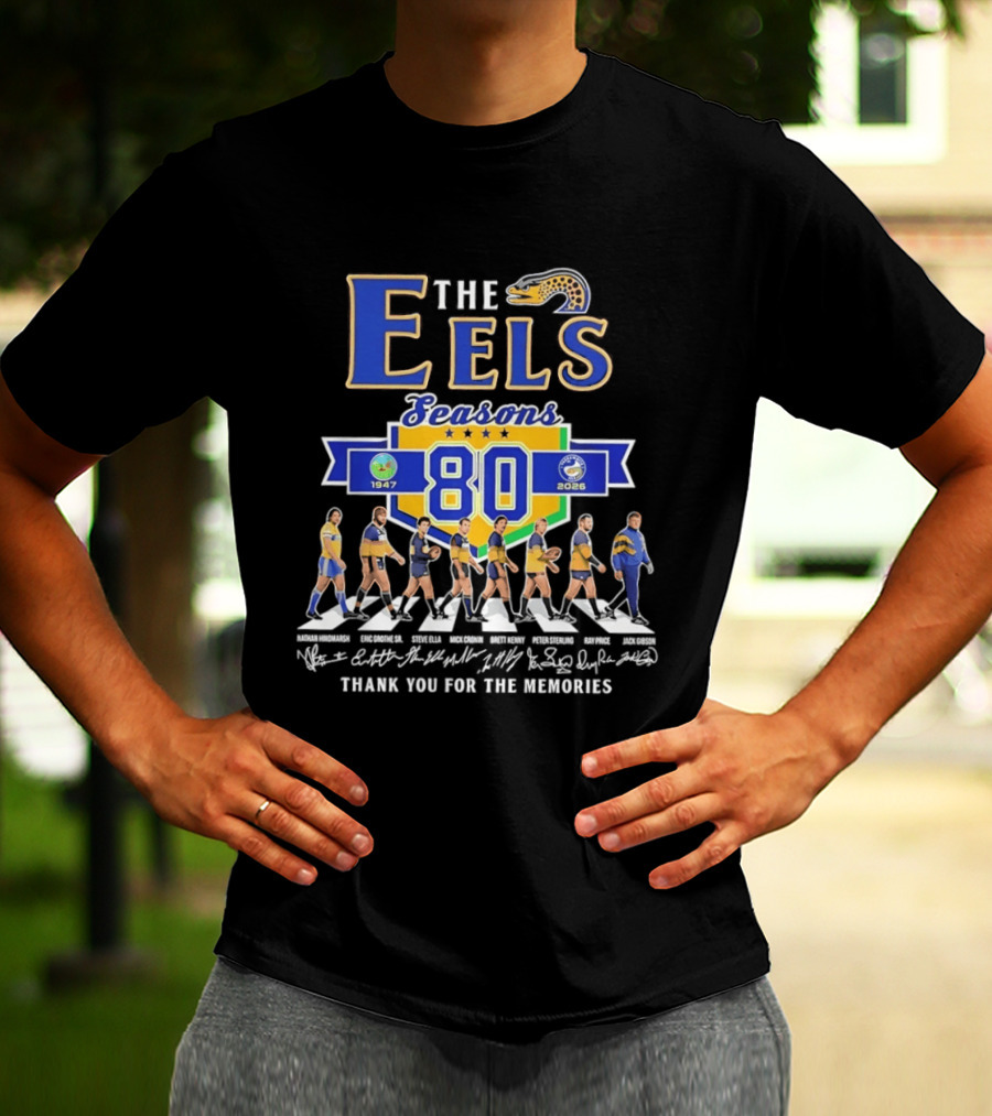 Parramatta Eels The Eels 80 Seasons 1947 2026 Abbey Road Thank You For The Memories T-Shirt