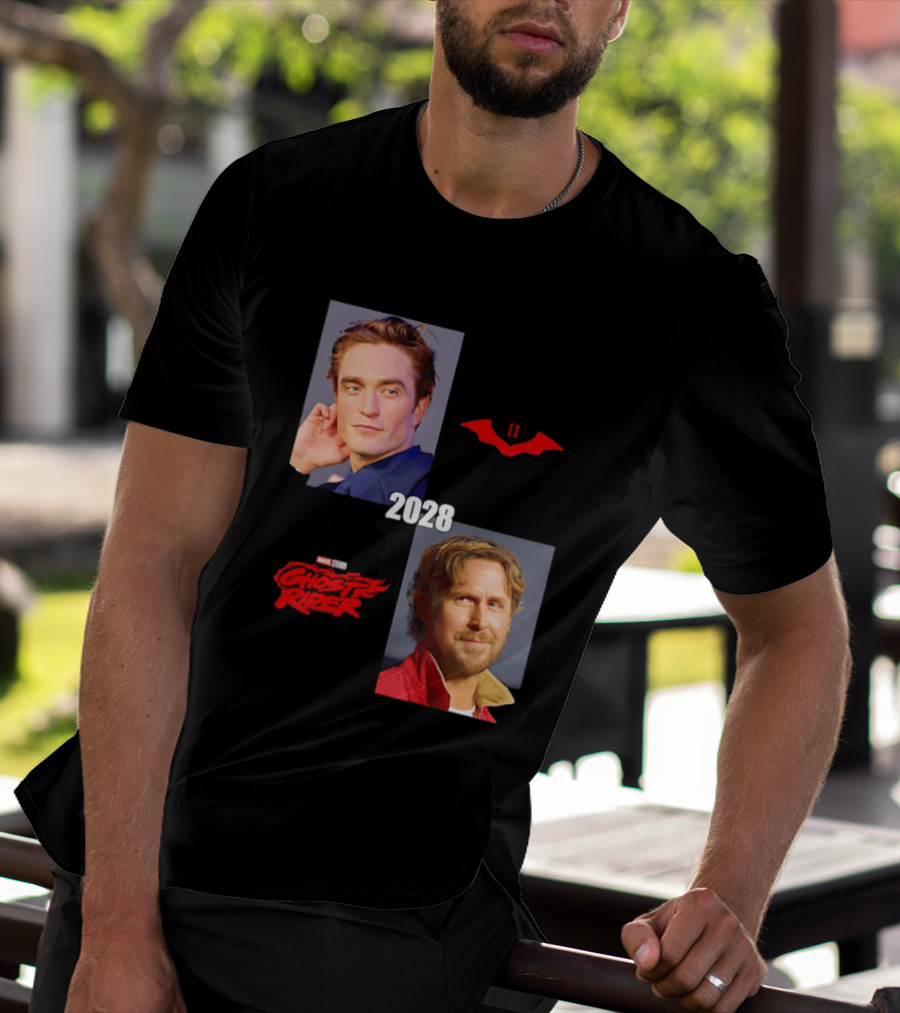 The Batman 2 2028 Marvel Studios Ghost Rider Robert Pattinson Ryan Gosling T-Shirt