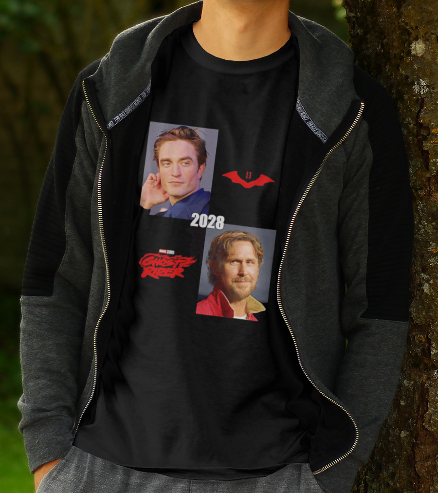 The Batman 2 2028 Marvel Studios Ghost Rider Robert Pattinson Ryan Gosling T-Shirt