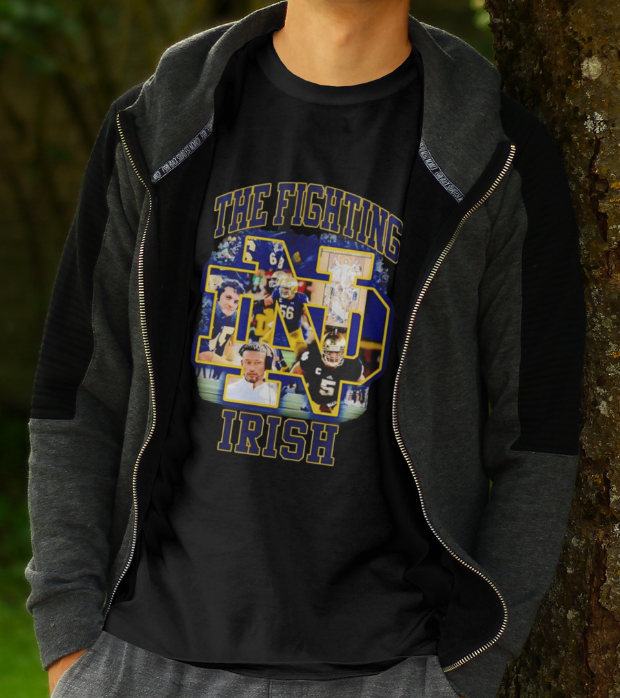 The Fighting Irish Notre Dame Collage With Marcus Freeman Players T-Shirt