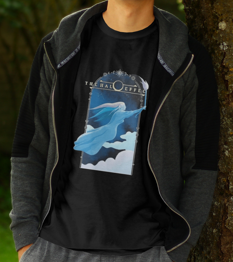 The Halo Effect Blue Lady Ethereal Night Sky Celestial T-Shirt
