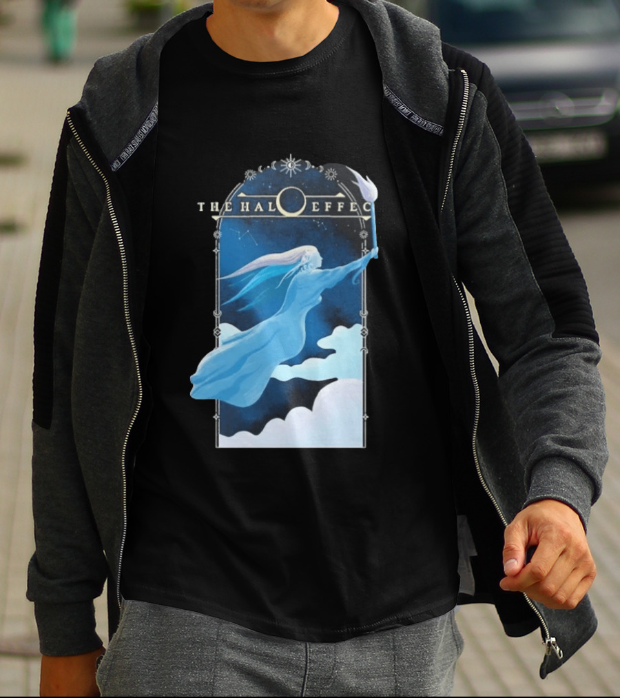 The Halo Effect Blue Lady Ethereal Night Sky Celestial T-Shirt