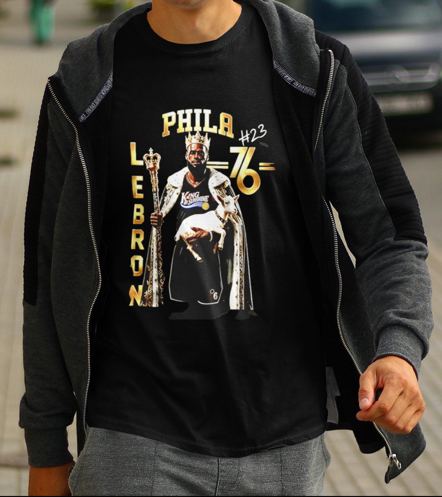 Phila 76ers LeBron King Sunshine No 23 Goat T-Shirt