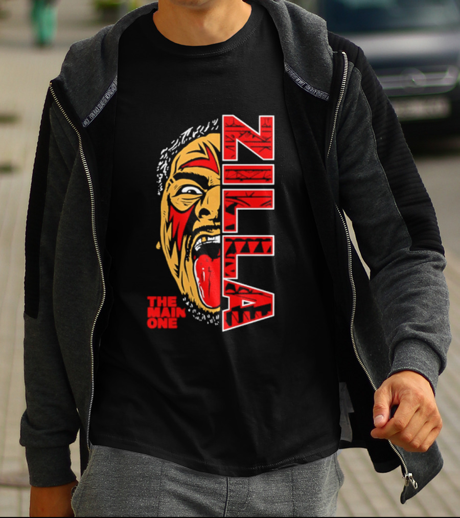 The Main One Zilla Tribal Wrestling Face T-Shirt