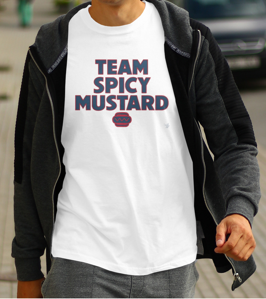 Team Spicy Mustard Hot Dog Condiment Foodie Fun T-Shirt