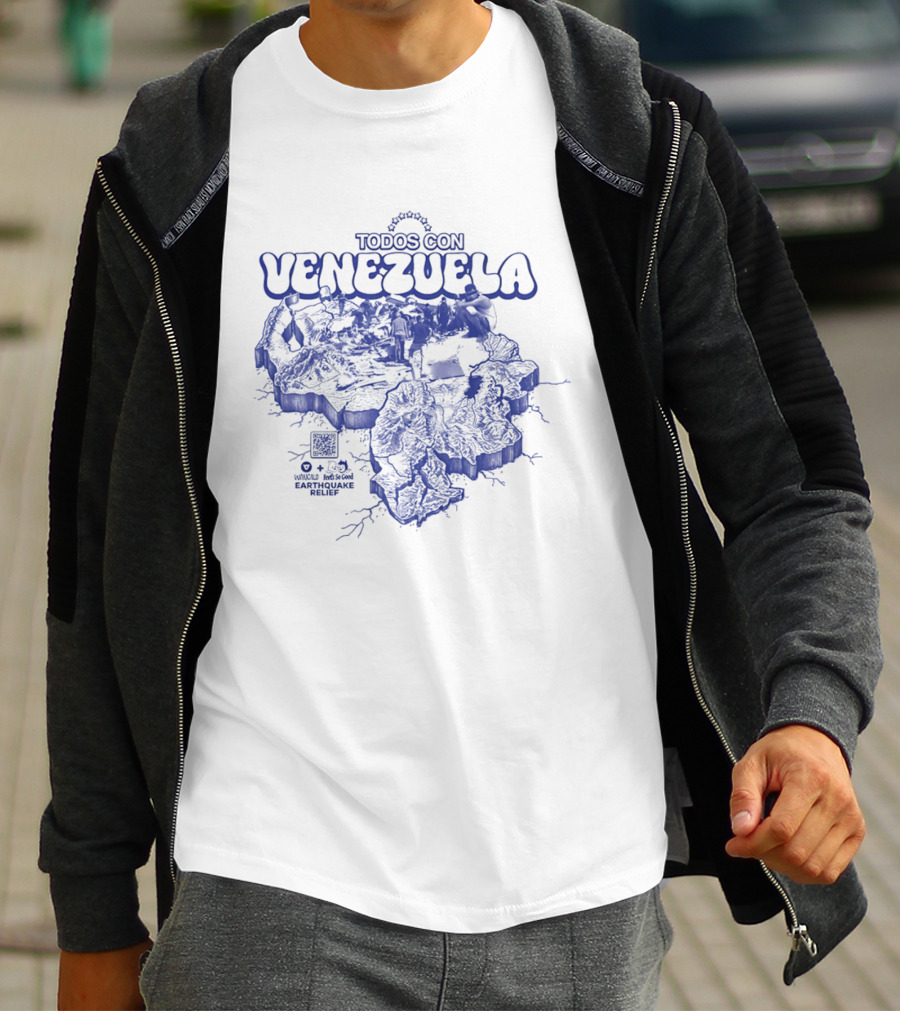 Todos Con Venezuela Wnucalo Feels So Good Earthquake Relief 3D Deep Relief Image T-Shirt