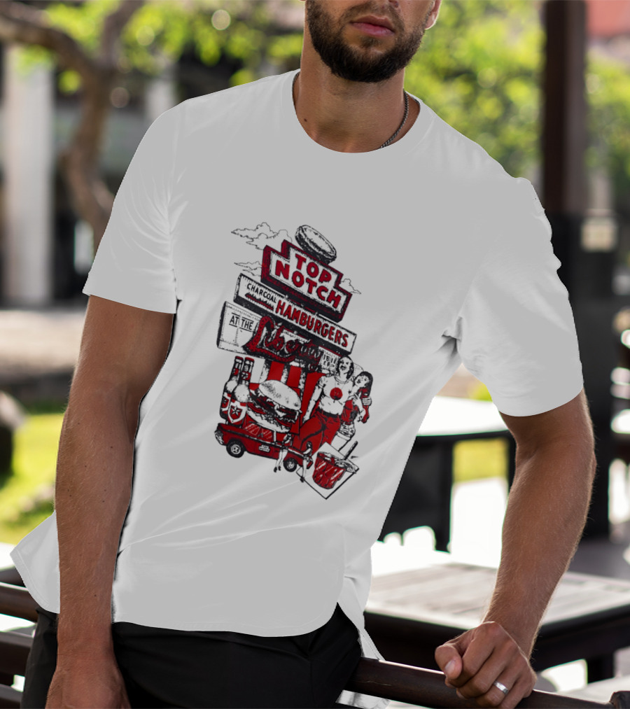 Top Notch Hamburgers Liberty Car Drink Charcoal Vibes T-Shirt