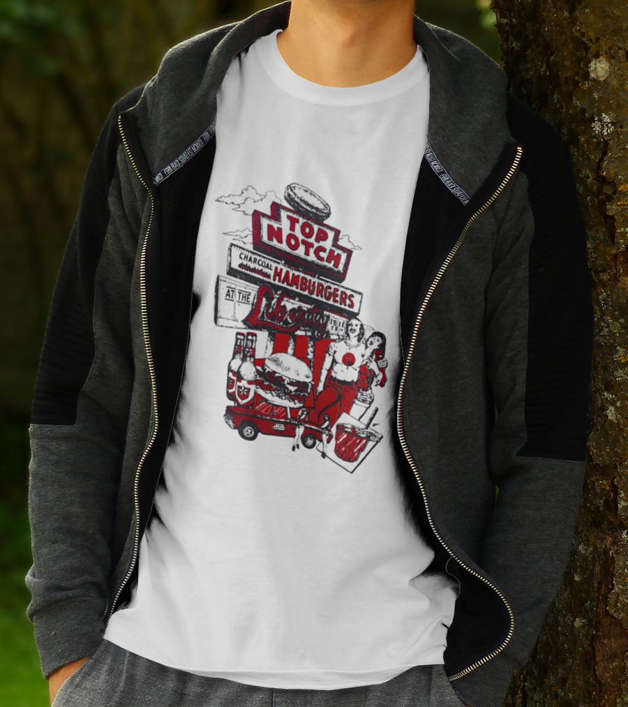 Top Notch Hamburgers Liberty Car Drink Charcoal Vibes T-Shirt