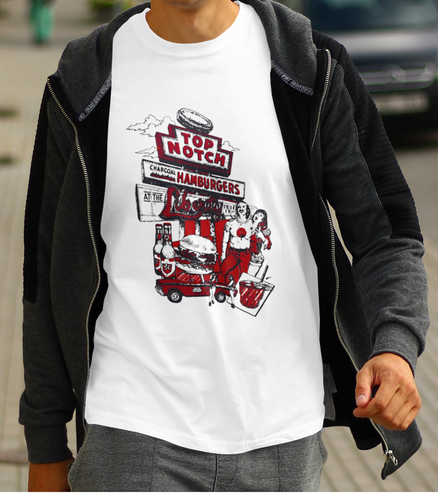 Top Notch Hamburgers Liberty Car Drink Charcoal Vibes T-Shirt