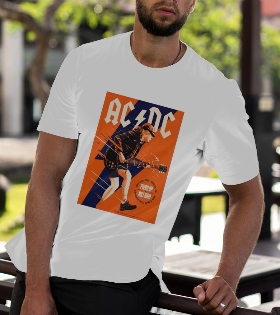 ACDC PWR UP Mile High Denver July 28 2026 Empower Field Event T-Shirt