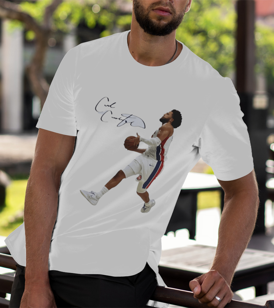 Cade Cunningham Autographed Windmill Dunk Detroit Basketball T-Shirt