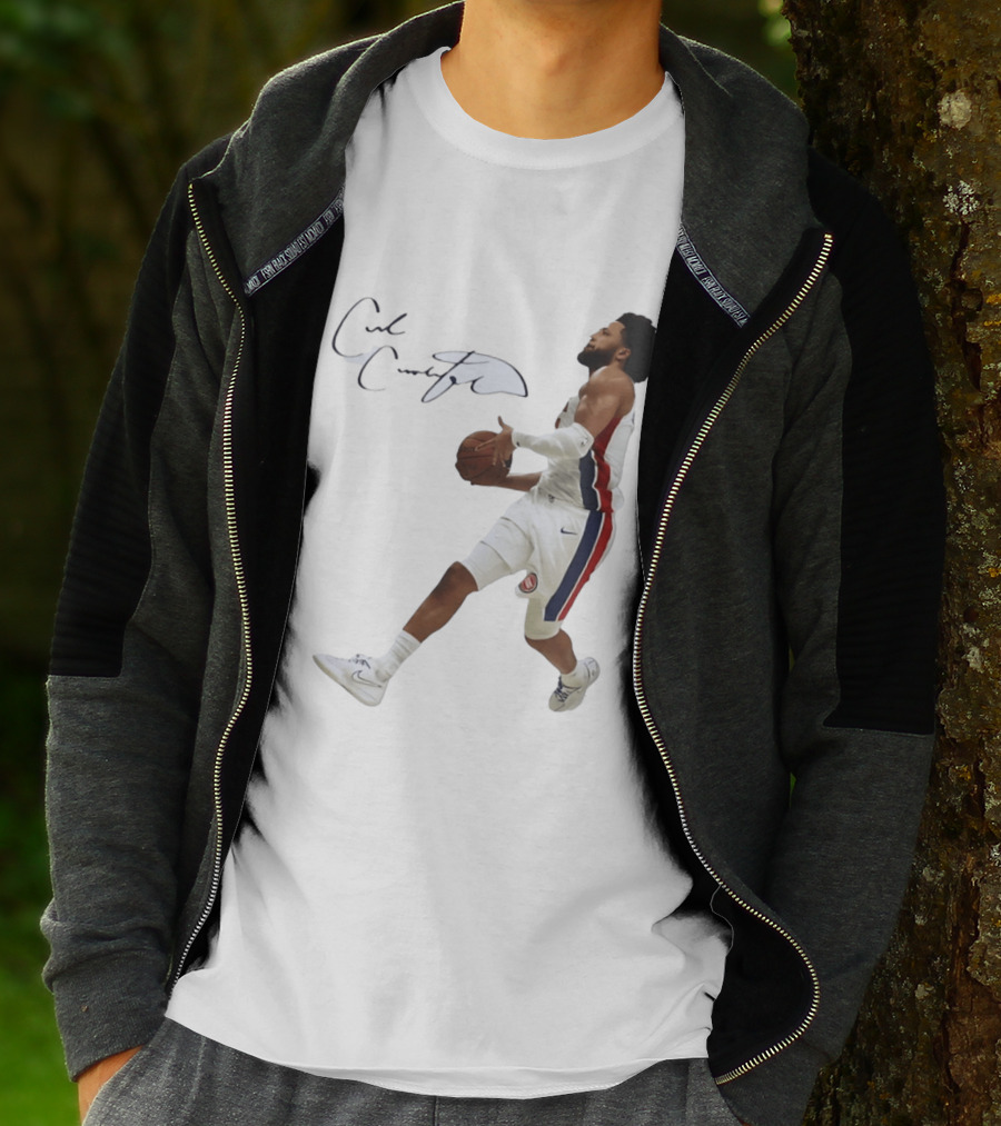Cade Cunningham Autographed Windmill Dunk Detroit Basketball T-Shirt