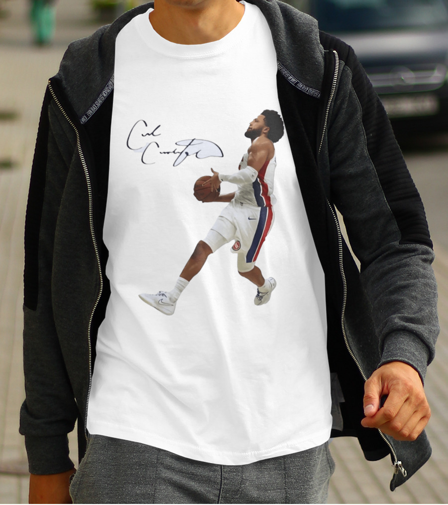 Cade Cunningham Autographed Windmill Dunk Detroit Basketball T-Shirt