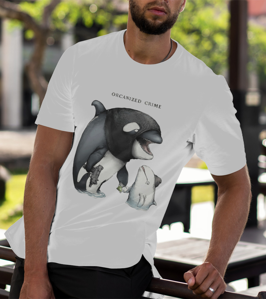 Orcanized Crime Dolphin 2026 Gun And Fish Transaction T-Shirt