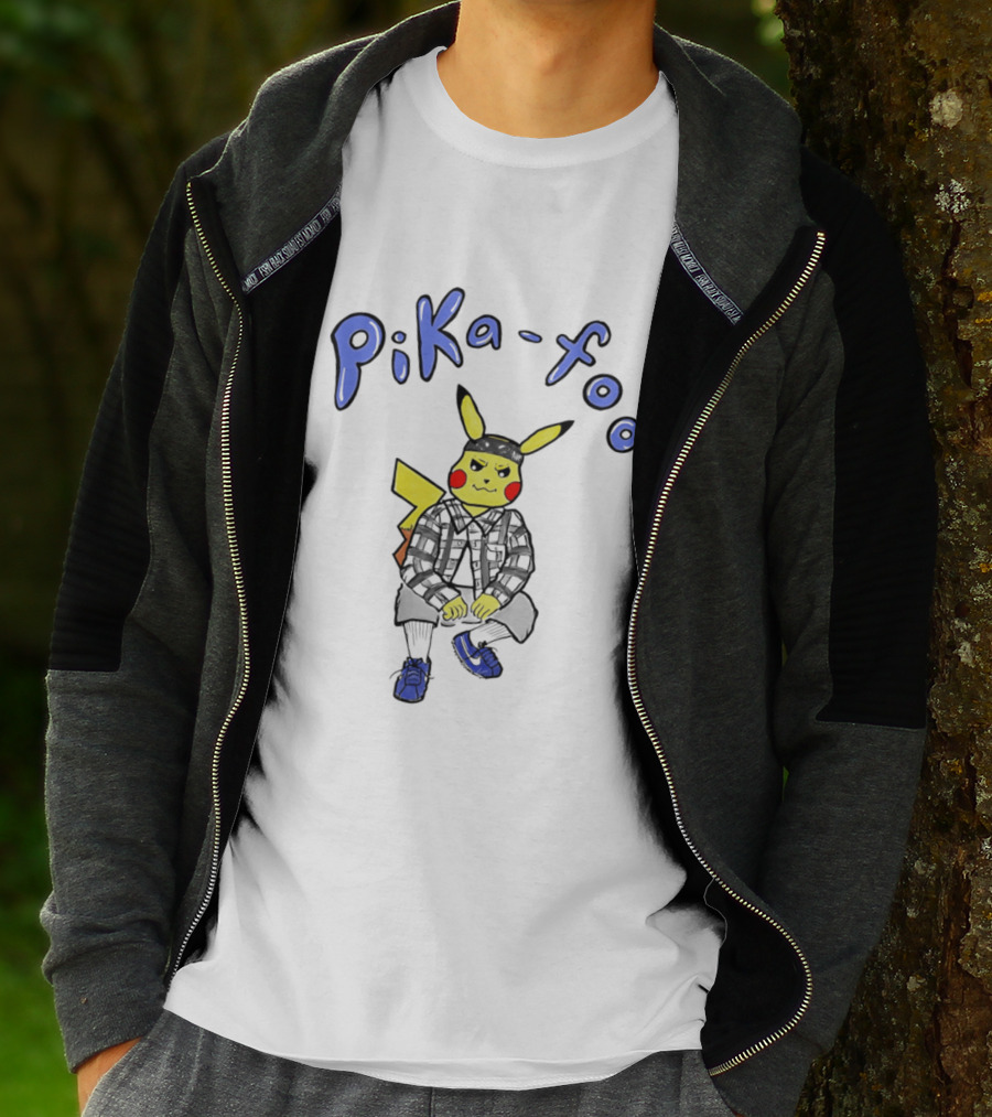 Pika Foo Pikachu Urban Style Character Fashion T-Shirt