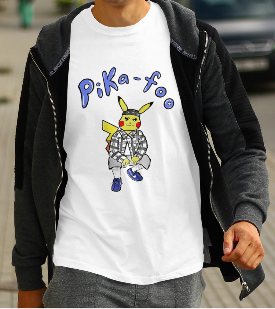 Pika Foo Pikachu Urban Style Character Fashion T-Shirt