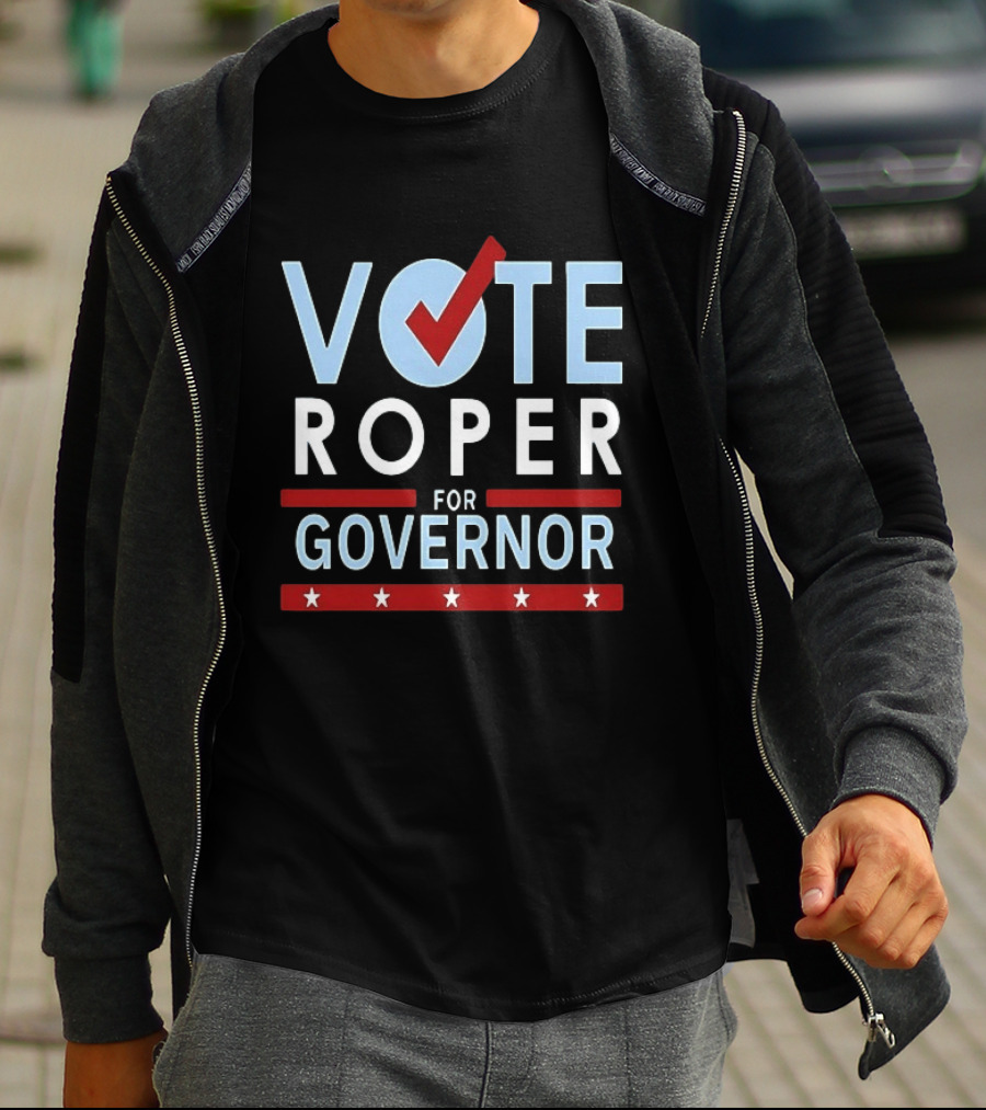 Vote Roper For Governor Campaign With Red Checkmark And Stars T-Shirt