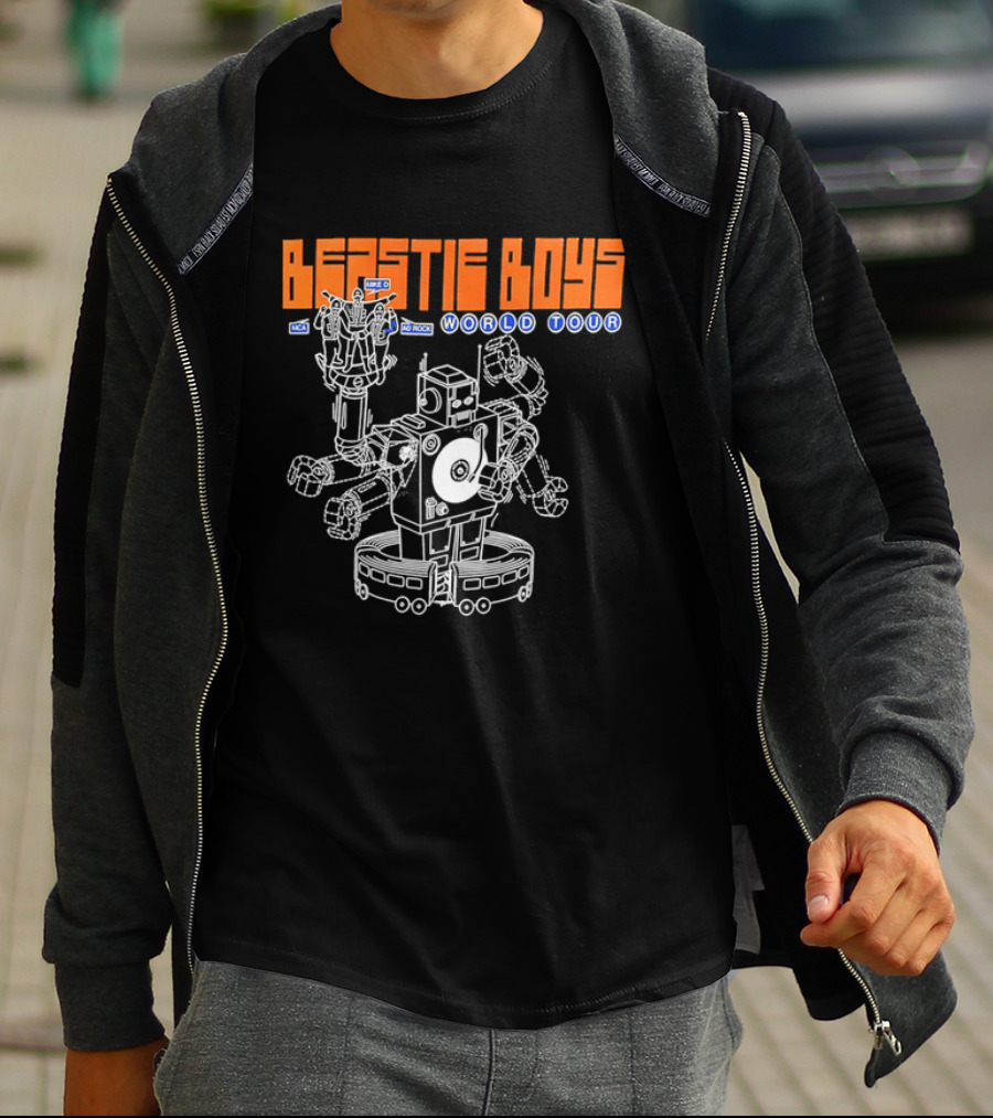 Beastie Boys World Tour MCA Adrock Mike D Robot Performing Music T-Shirt