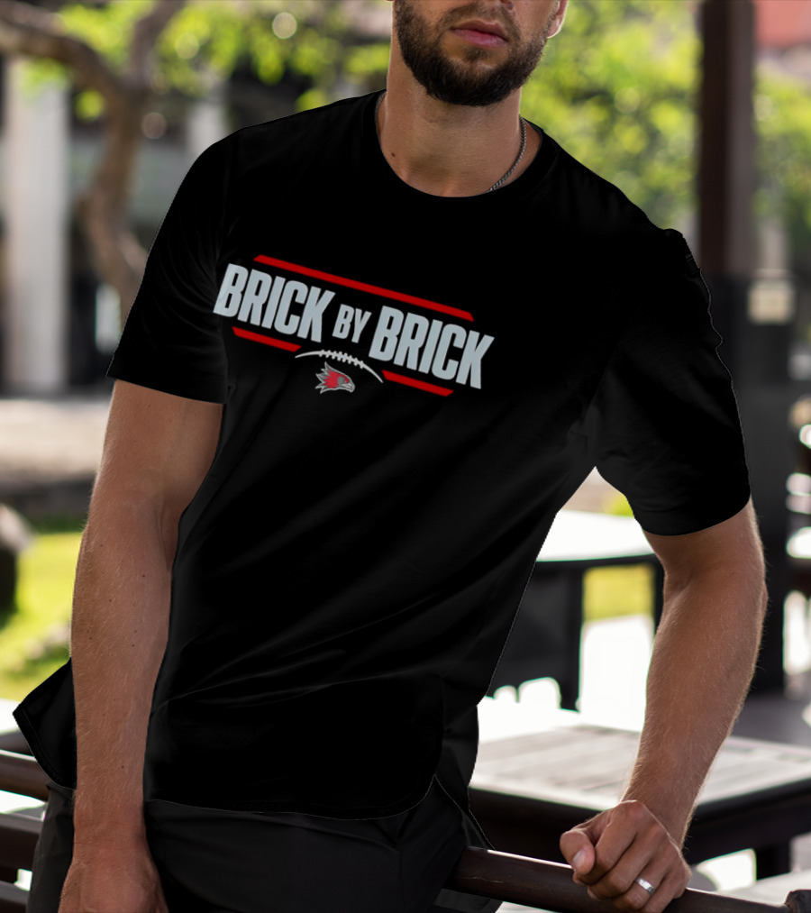 Brick By Brick Red Bird Football Team Spirit T-Shirt