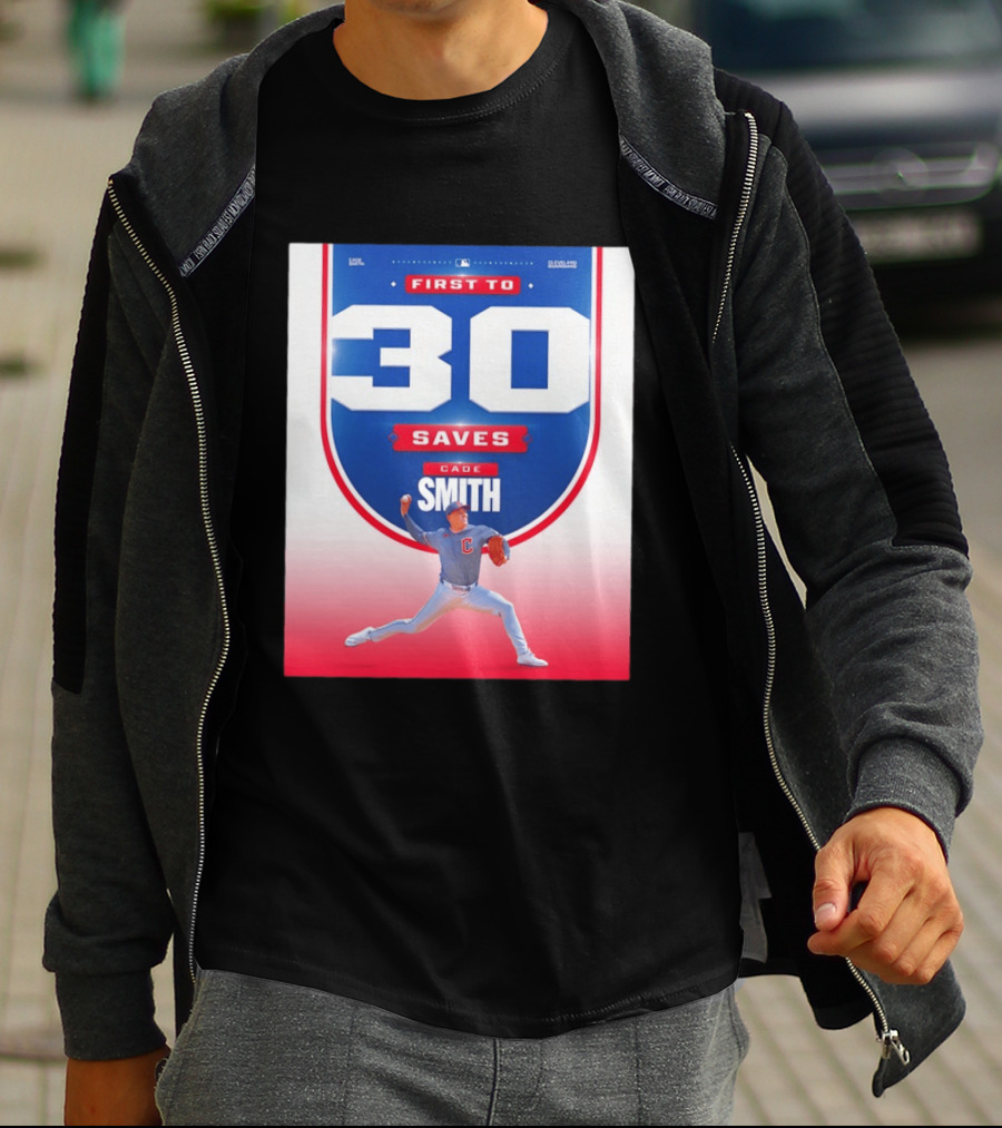 Cade Smith Cleveland Guardians First To 30 Saves Baseball T-Shirt