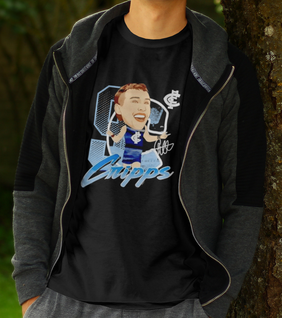 Carlton FC Patrick Cripps Caricature With Signature T-Shirt