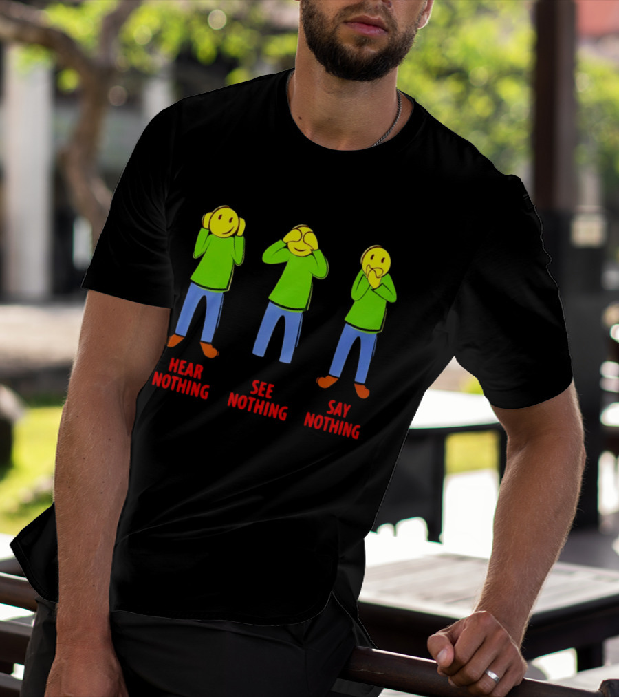 Hear Nothing See Nothing Say Nothing Emoji Characters T-Shirt