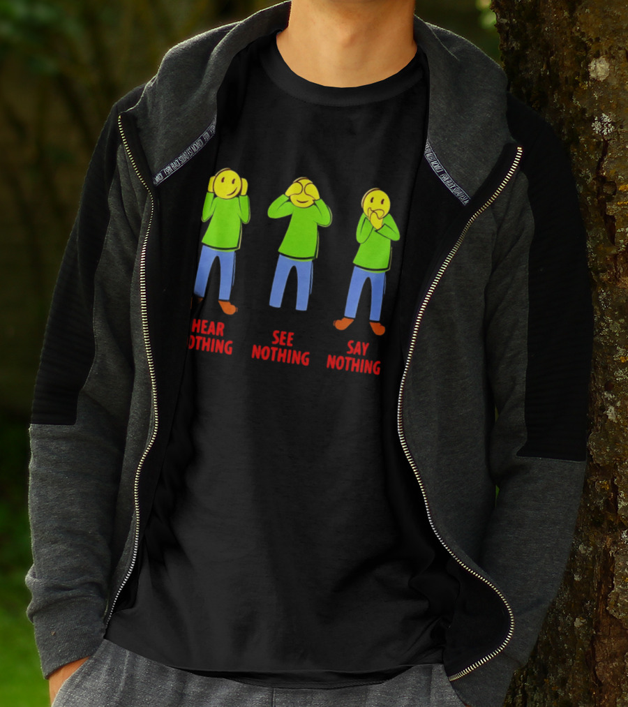Hear Nothing See Nothing Say Nothing Emoji Characters T-Shirt
