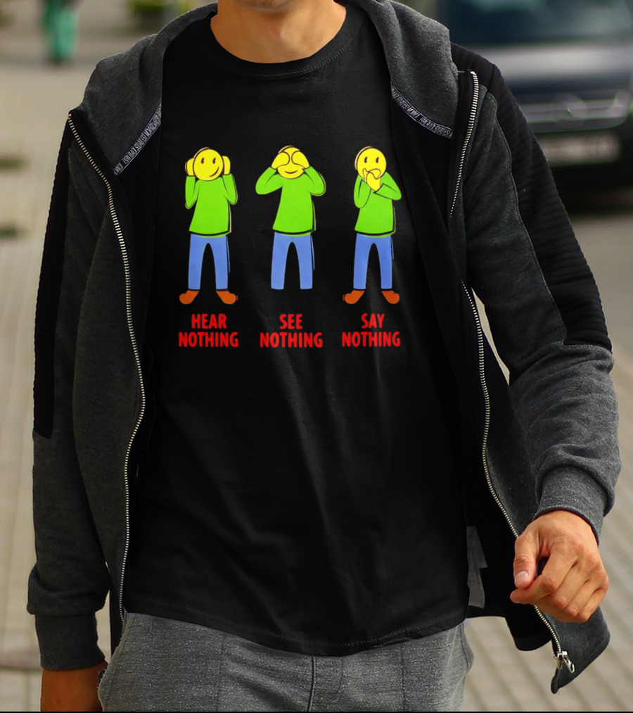 Hear Nothing See Nothing Say Nothing Emoji Characters T-Shirt