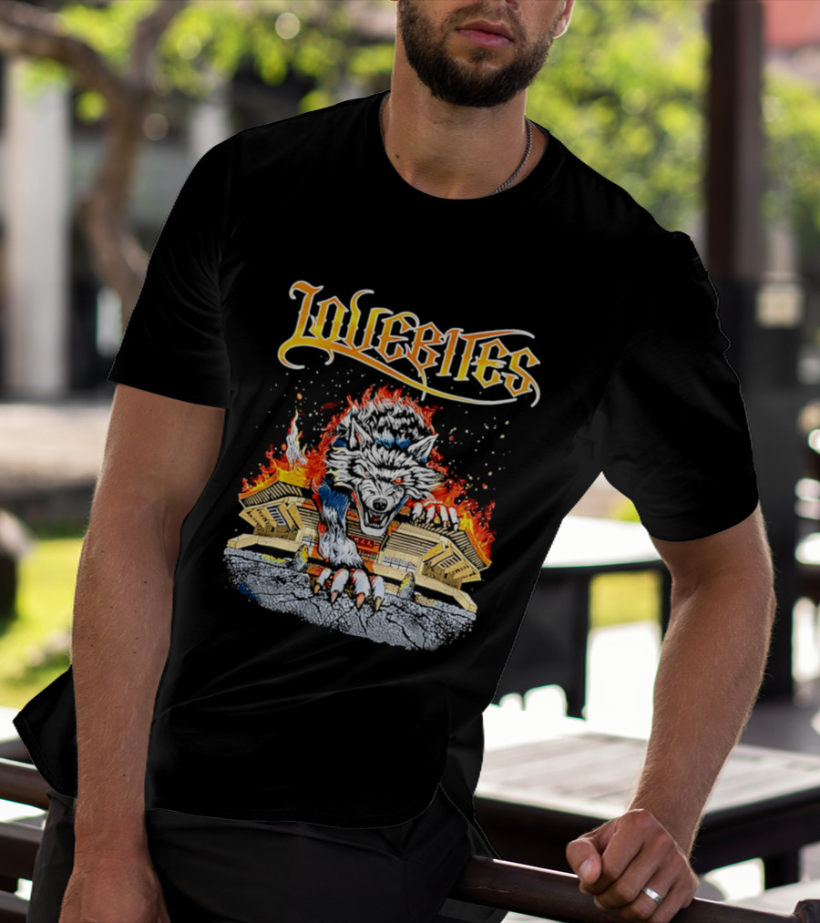 Lovebites Wolf Flames Building T-Shirt