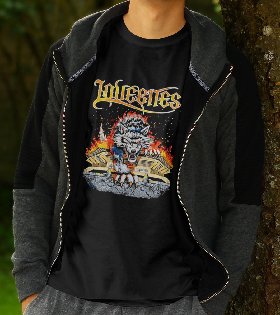 Lovebites Wolf Flames Building T-Shirt