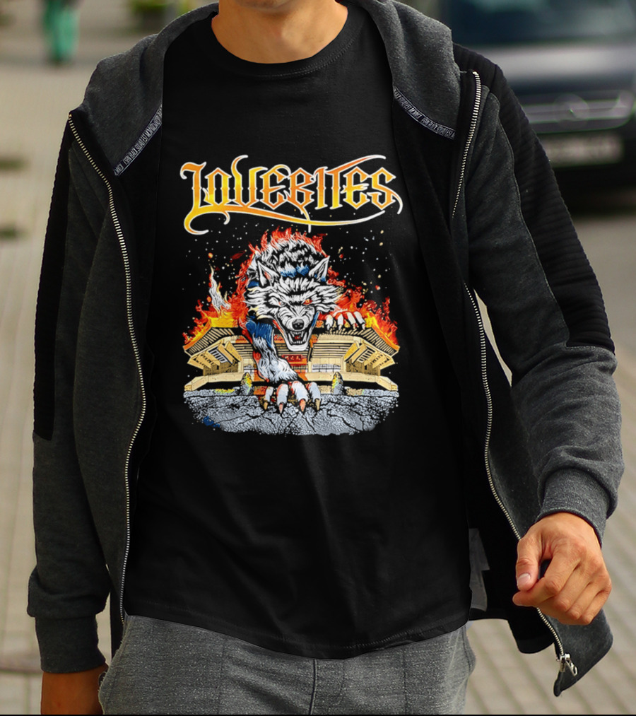 Lovebites Wolf Flames Building T-Shirt