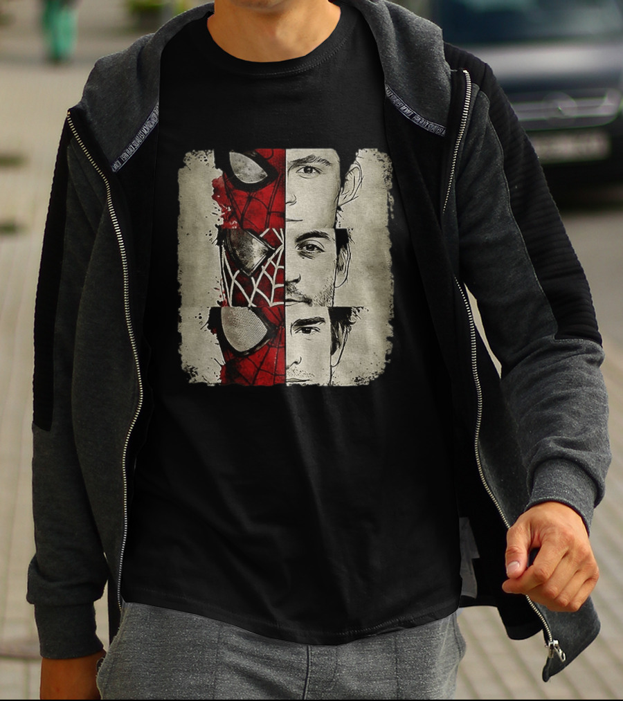 Marvel Avengers Spider Man No Way Home Three Peter Parker Faces Disneyland T-Shirt