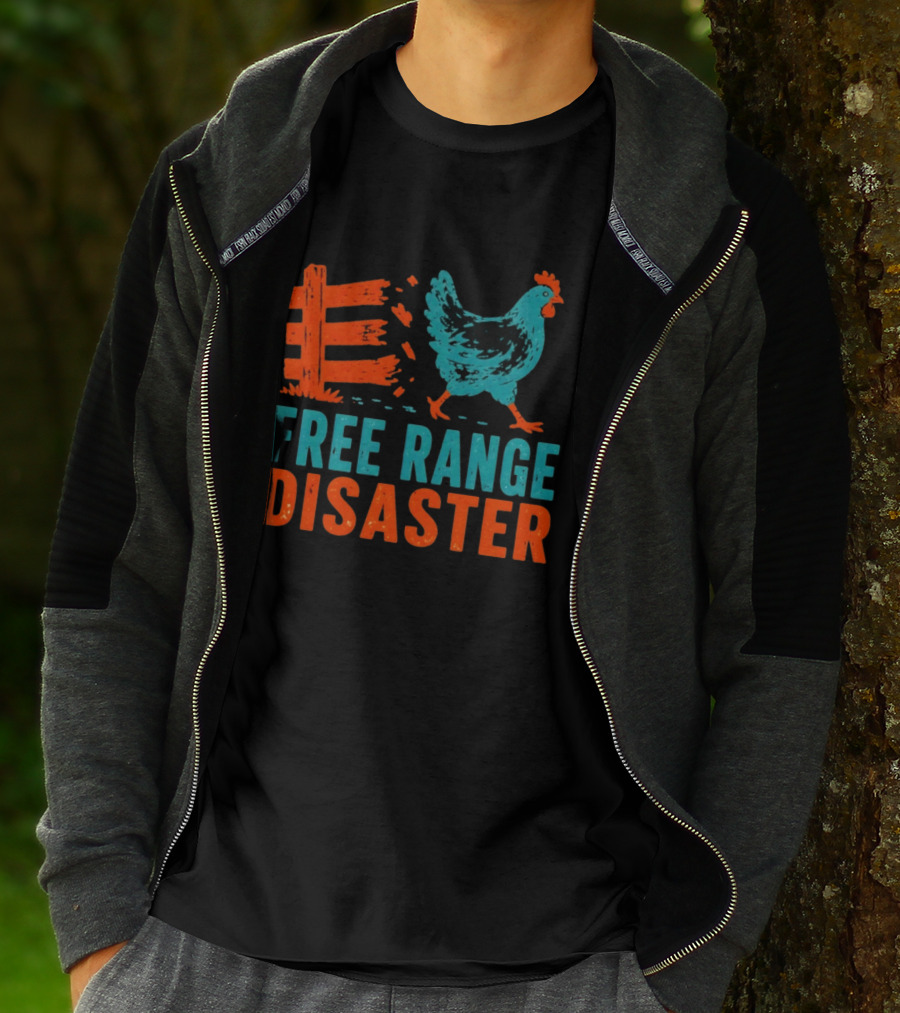 Free Range Disaster Chicken Fence Escape T-Shirt