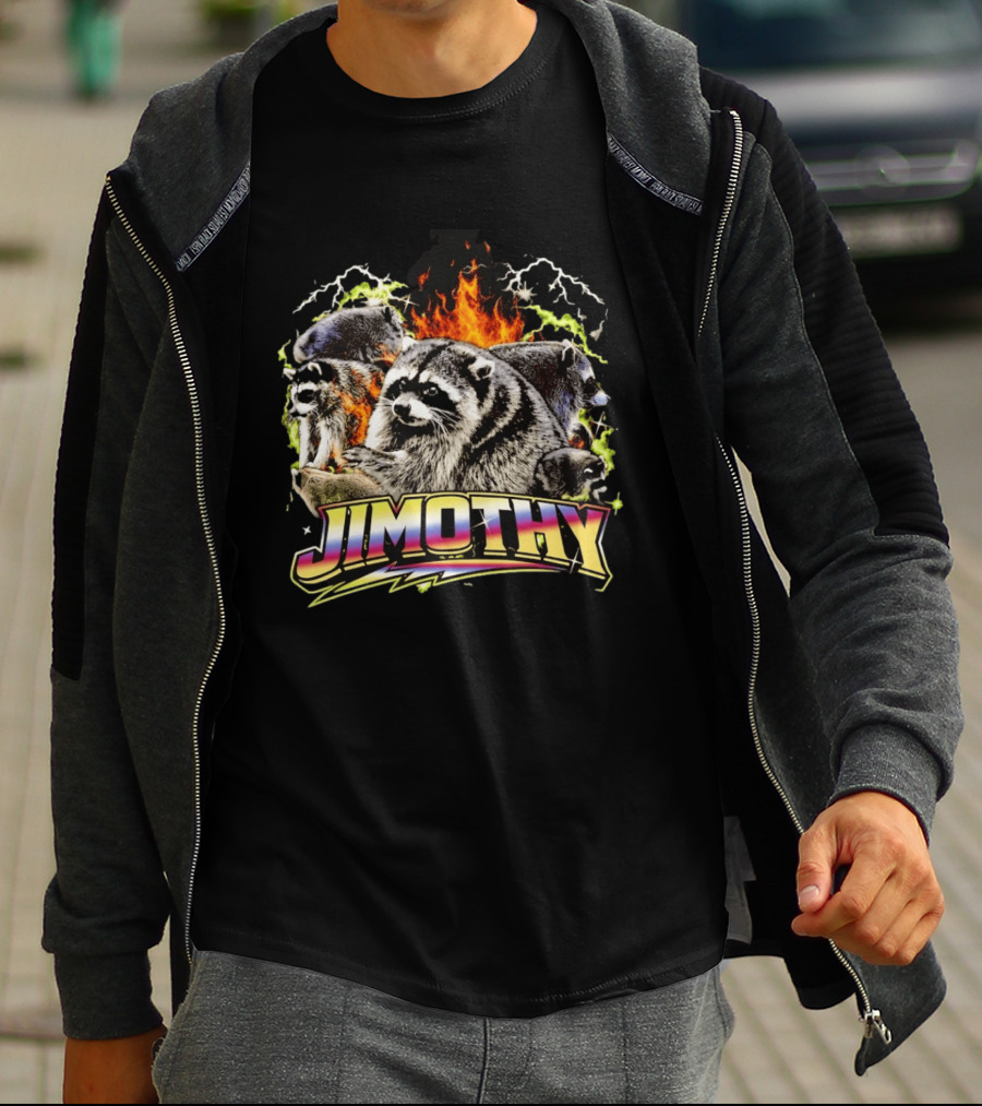 Jimothy Raccoon Fire Lightning Bootleg T-Shirt