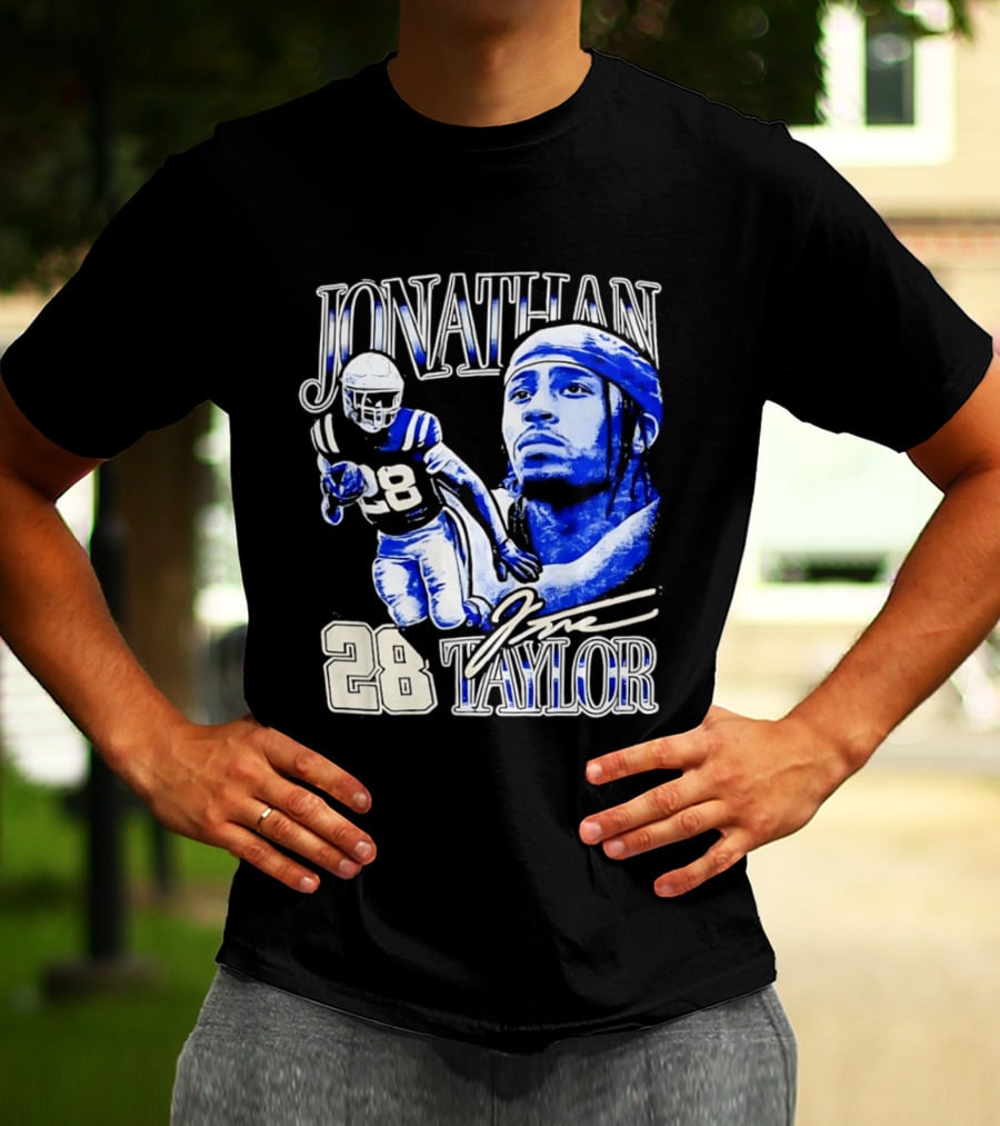 Jonathan Taylor 28 Indianapolis Colts Football NFL Bootleg T-Shirt