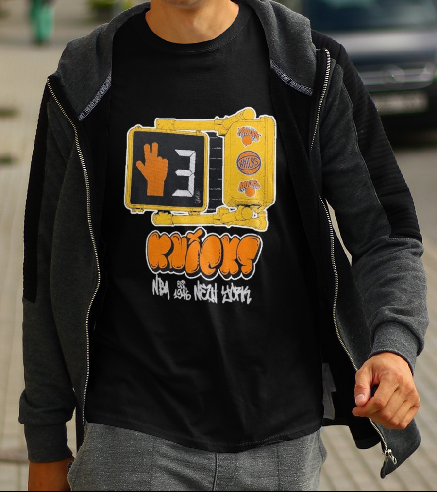 Knicks NBA Street Style Hand Sign Look B4 Crossing T-Shirt