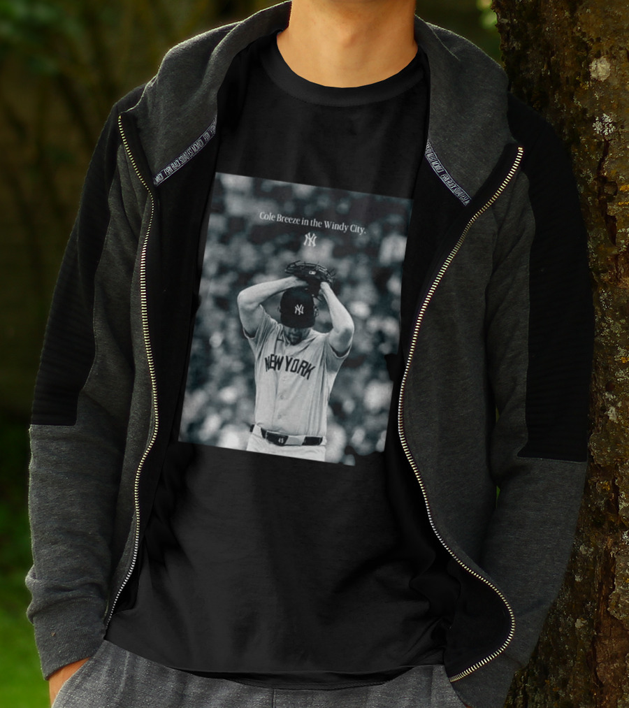 New York Yankees Cole Breeze Pitching Moment In The Windy City T-Shirt