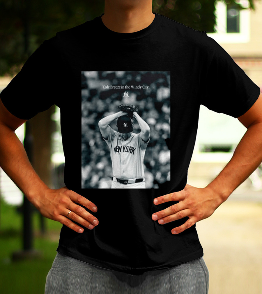 New York Yankees Cole Breeze Pitching Moment In The Windy City T-Shirt
