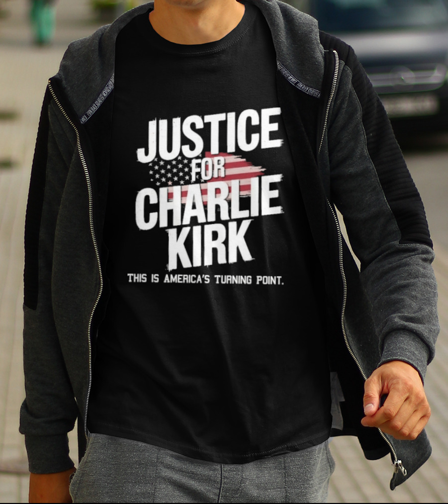 Justice For Charlie Kirk America's Turning Point With Stars And Stripes T-Shirt