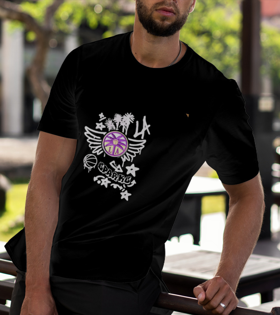 LA Sparks Graffiti Wings Basketball Stars T-Shirt