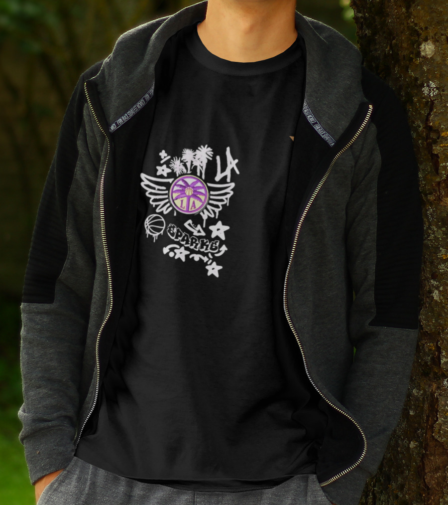 LA Sparks Graffiti Wings Basketball Stars T-Shirt