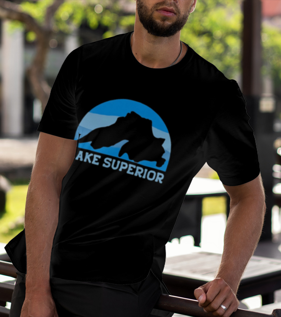 Lake Superior Blue Silhouette Arch T-Shirt