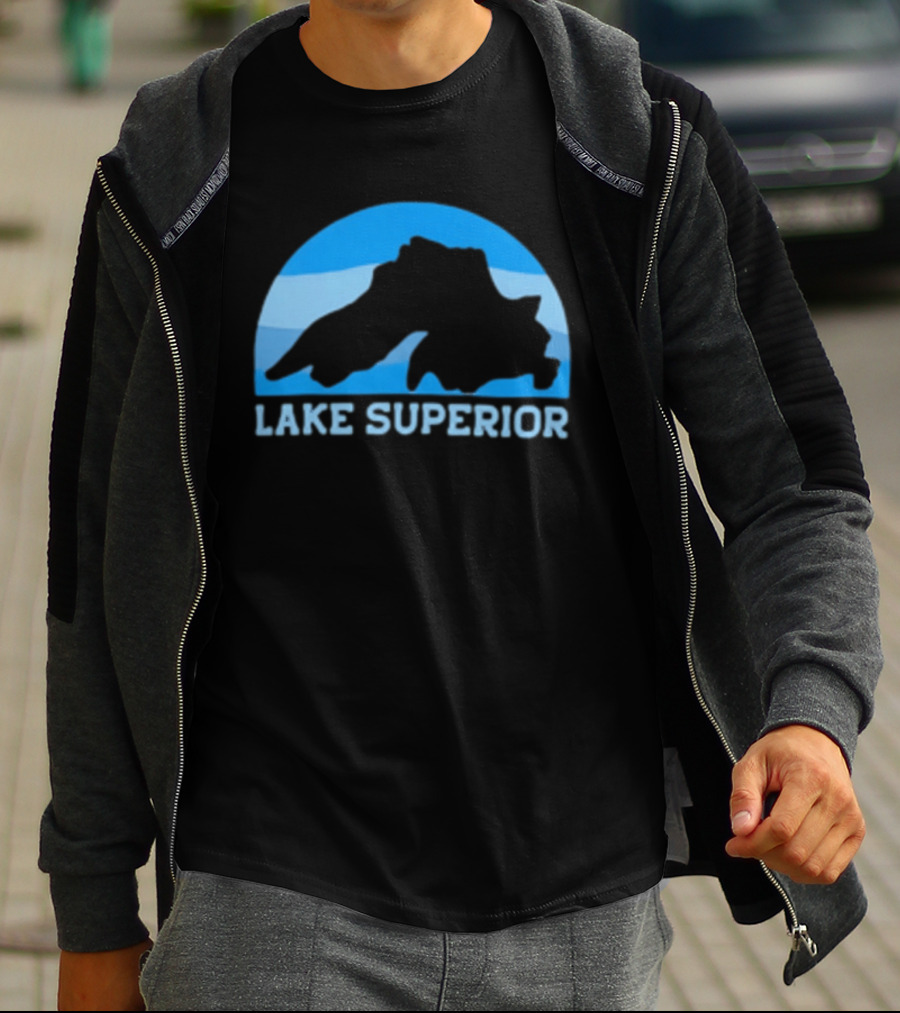 Lake Superior Blue Silhouette Arch T-Shirt