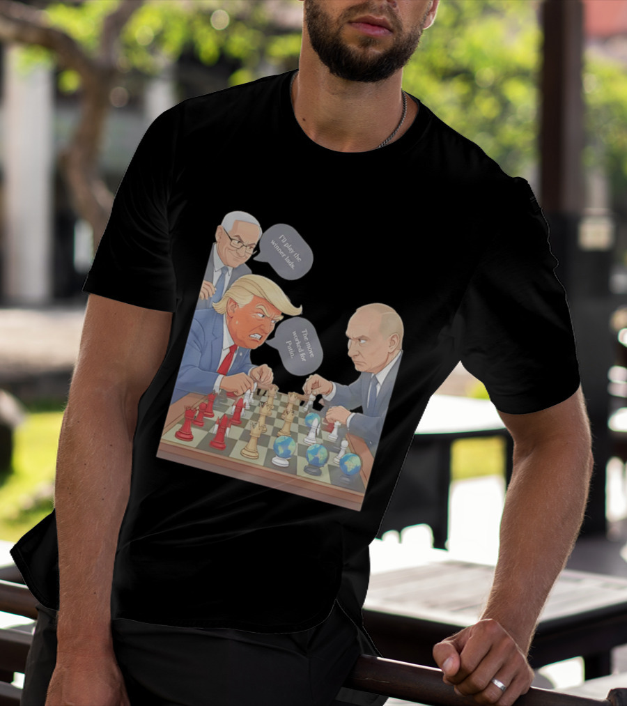 Political Chess Game Trump Putin World Leaders Cartoon T-Shirt