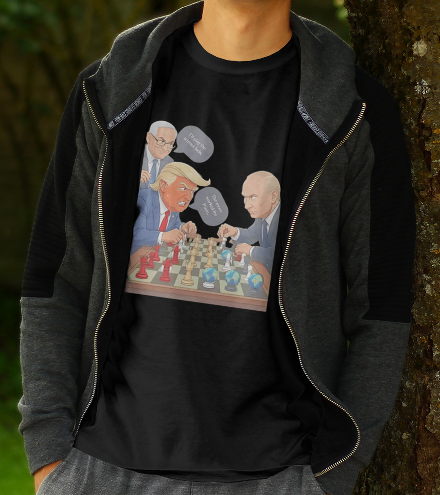 Political Chess Game Trump Putin World Leaders Cartoon T-Shirt