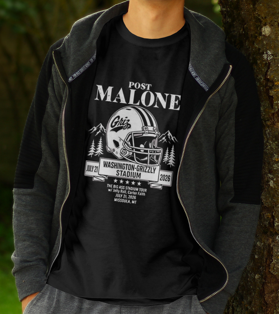 Post Malone Washington Grizzly Stadium Tour 2026 Montana Grizzlies Missoula July 2 T-Shirt