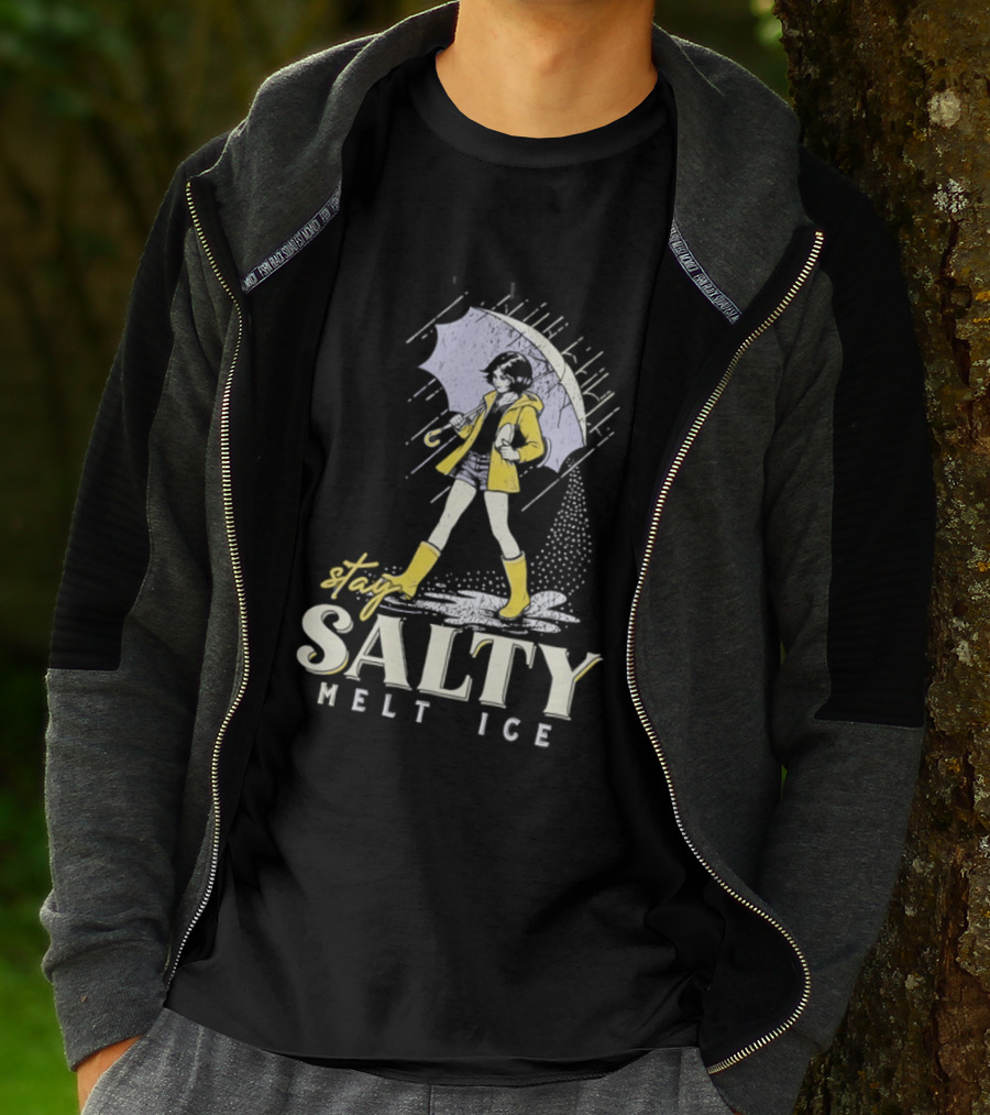 Stay Salty Melt Ice Retro Umbrella Girl Fashion T-Shirt