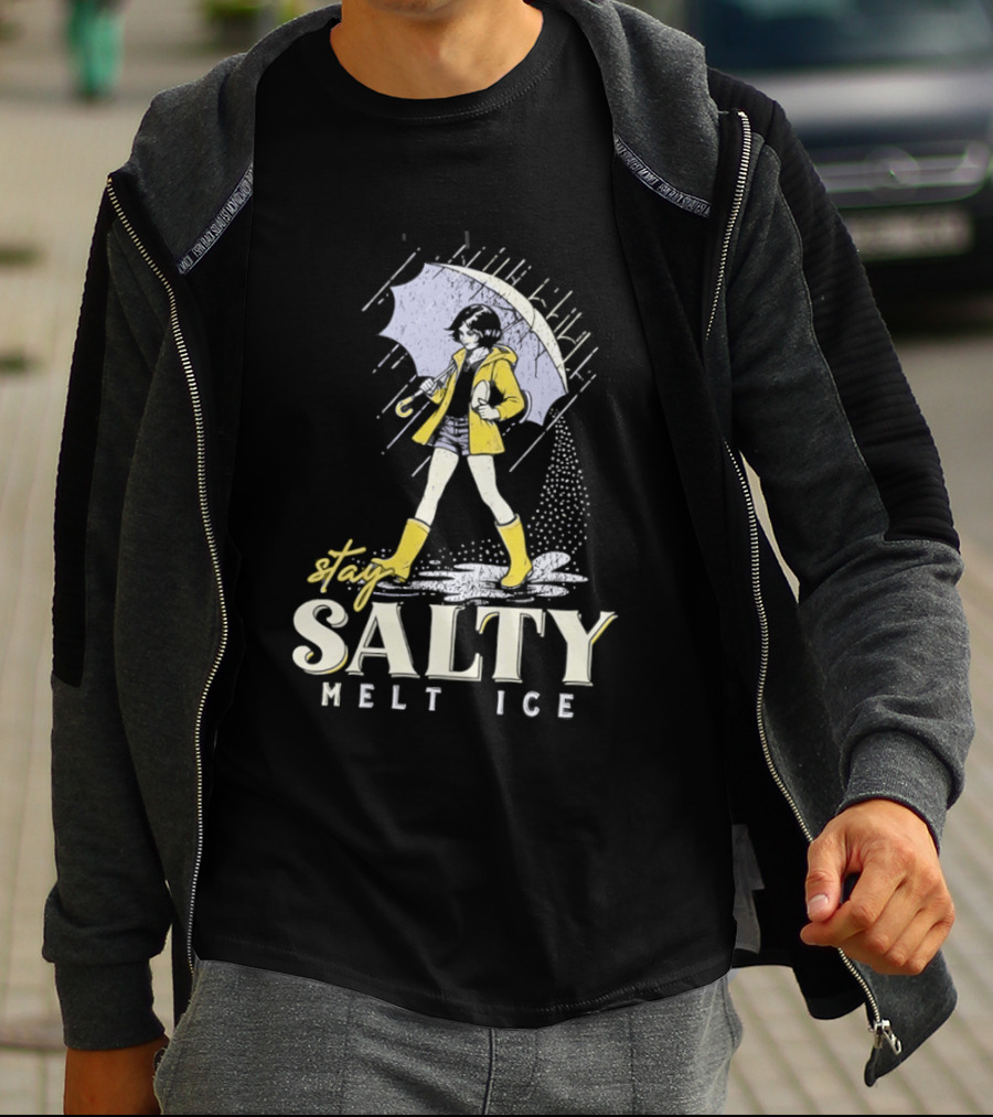Stay Salty Melt Ice Retro Umbrella Girl Fashion T-Shirt
